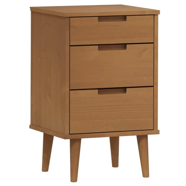 vidaXL Nattbord MOLDE brun 40x35x65 cm heltre furu