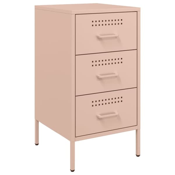 vidaXL Sängbord rosa 36x39x68 cm stål