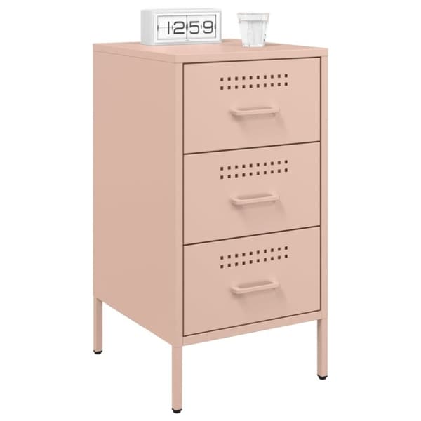 vidaXL Sängbord rosa 36x39x68 cm stål