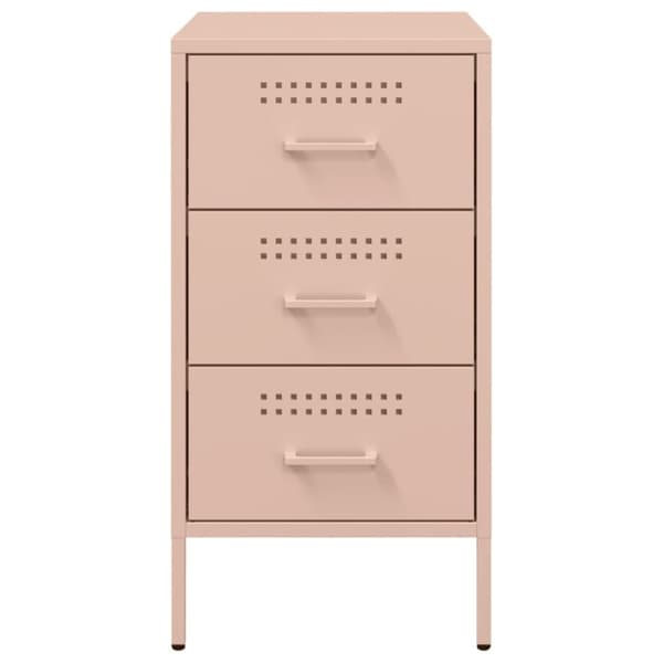 vidaXL Sängbord rosa 36x39x68 cm stål