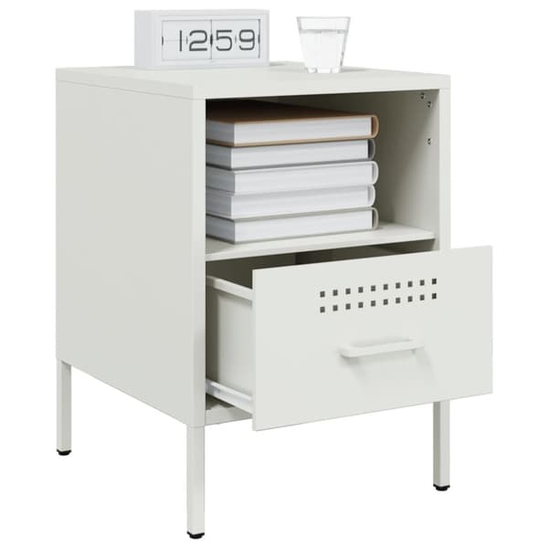 vidaXL sengeborde 2 stk. 36x39x50,5 cm stål hvid