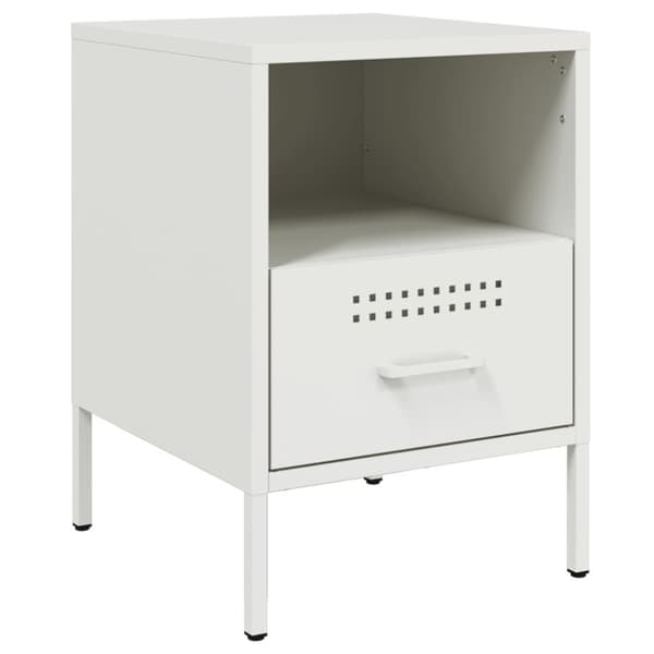 vidaXL sengeborde 2 stk. 36x39x50,5 cm stål hvid