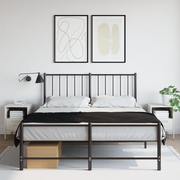 vidaXL sengeborde 2 stk. 36x39x50,5 cm stål hvid