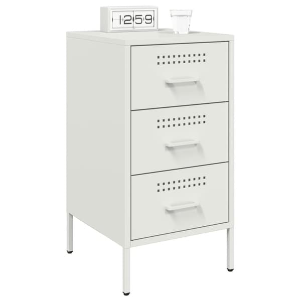 vidaXL sengebord 36x39x68 cm stål hvid