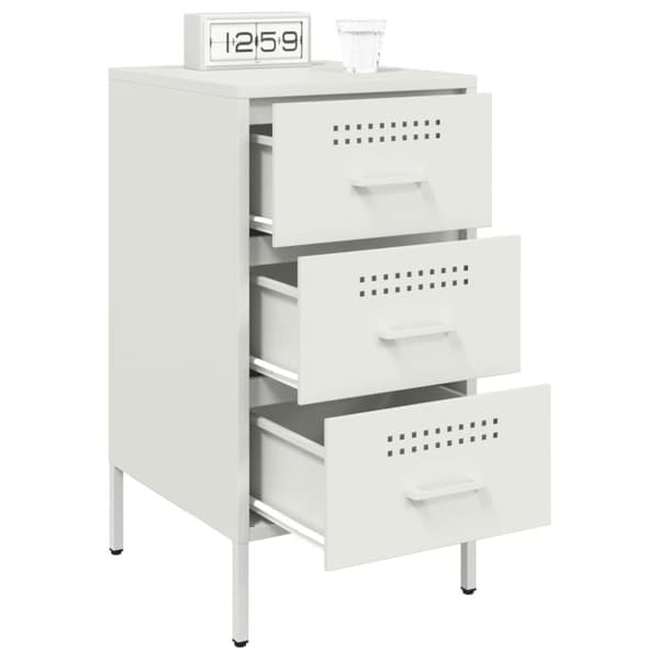 vidaXL sengebord 36x39x68 cm stål hvid