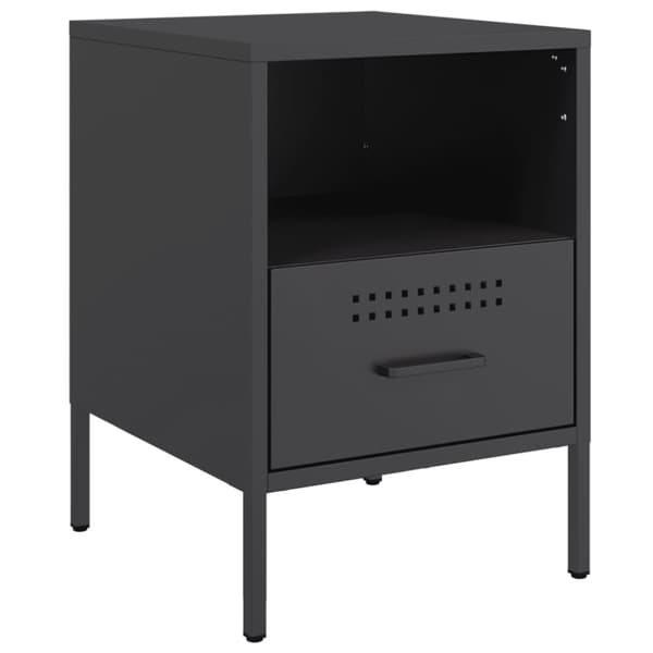 vidaXL Yöpöydät 2 kpl musta 36x39x50,5 cm teräs