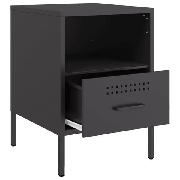 vidaXL Yöpöydät 2 kpl musta 36x39x50,5 cm teräs