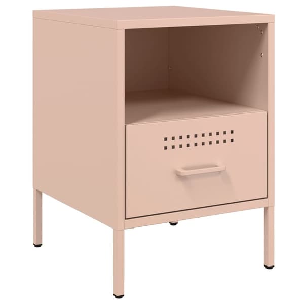 vidaXL Yöpöydät 2 kpl pinkki 36x39x50,5 cm teräs