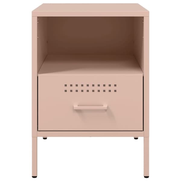 vidaXL Yöpöydät 2 kpl pinkki 36x39x50,5 cm teräs