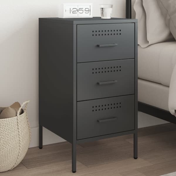 vidaXL sengebord 36x39x68 cm stål sort