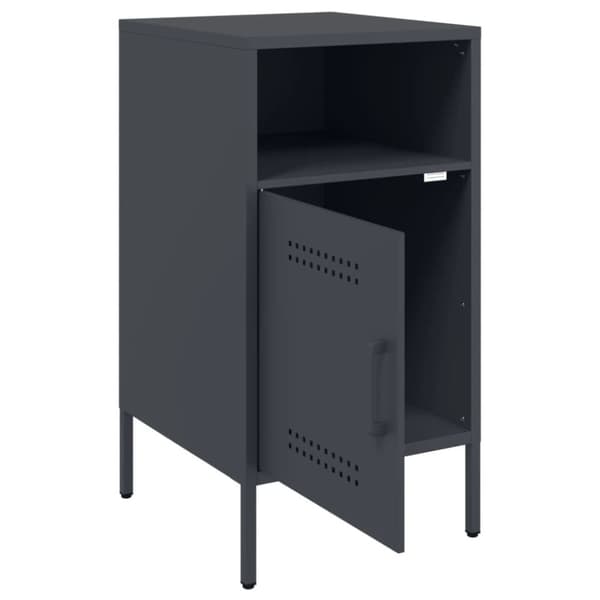 vidaXL Nattbord 2 stk antrasitt 36x39x68 cm stål