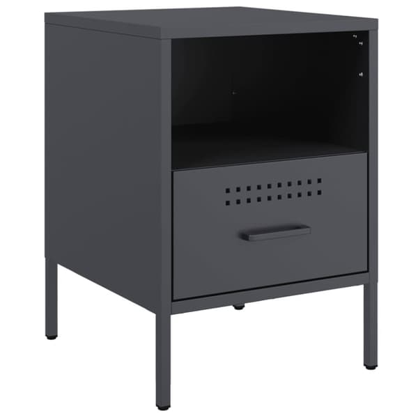 vidaXL sengeborde 2 stk. 36x39x50,5 cm stål antracitgrå