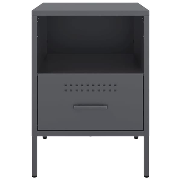 vidaXL sengeborde 2 stk. 36x39x50,5 cm stål antracitgrå