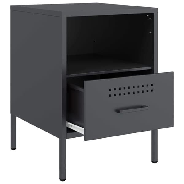 vidaXL sengeborde 2 stk. 36x39x50,5 cm stål antracitgrå