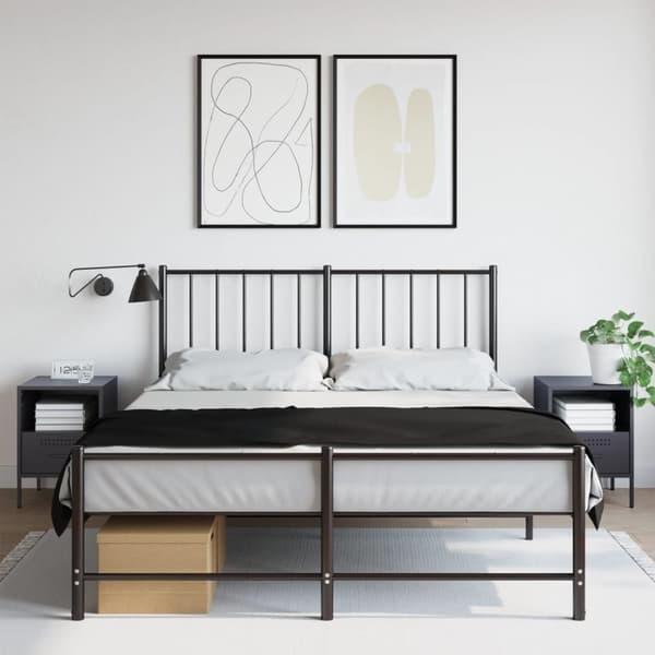 vidaXL sengeborde 2 stk. 36x39x50,5 cm stål antracitgrå