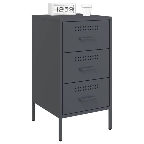 vidaXL sengeborde 2 stk. 36x39x68 cm stål antracitgrå