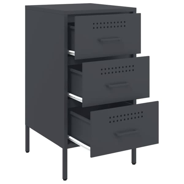vidaXL sengeborde 2 stk. 36x39x68 cm stål antracitgrå