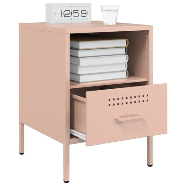 vidaXL Sängskåp rosa 36x39x50,5 cm stål