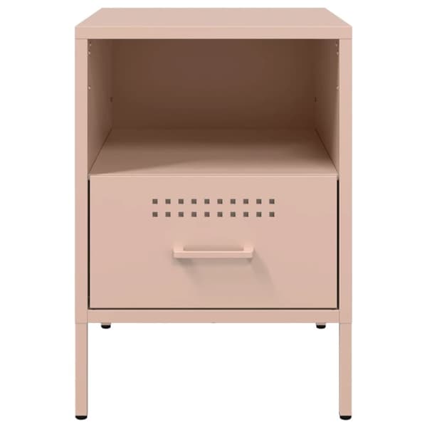 vidaXL Sängskåp rosa 36x39x50,5 cm stål