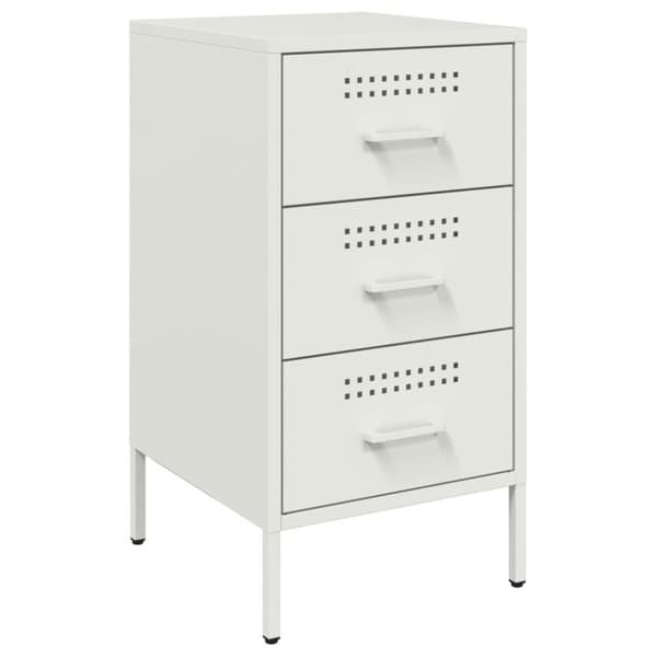 vidaXL Nattbord 2 stk hvit 36x39x68 cm stål