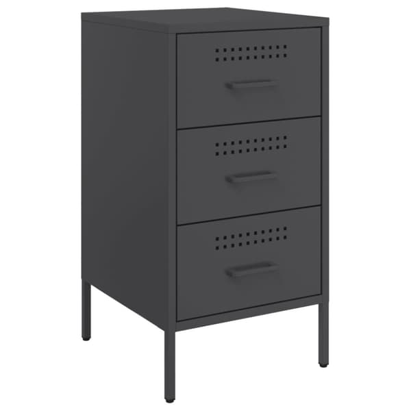 vidaXL Nattbord 2 stk svart 36x39x68 cm stål