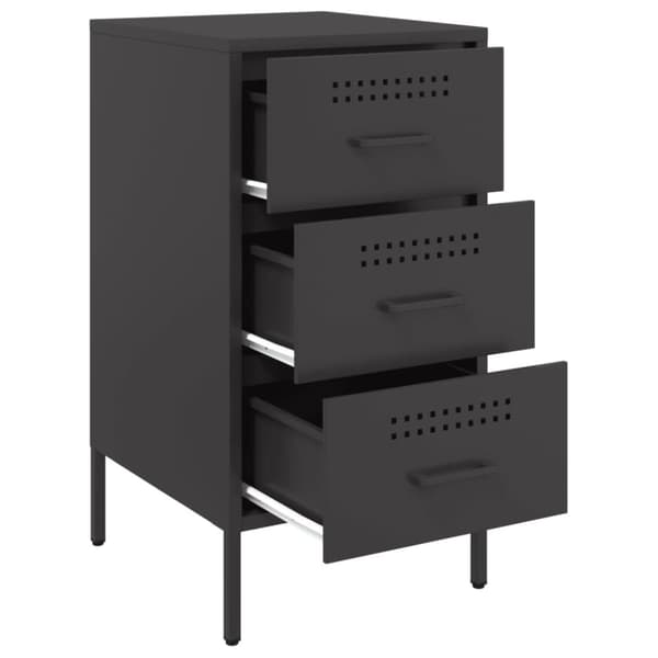 vidaXL Nattbord 2 stk svart 36x39x68 cm stål