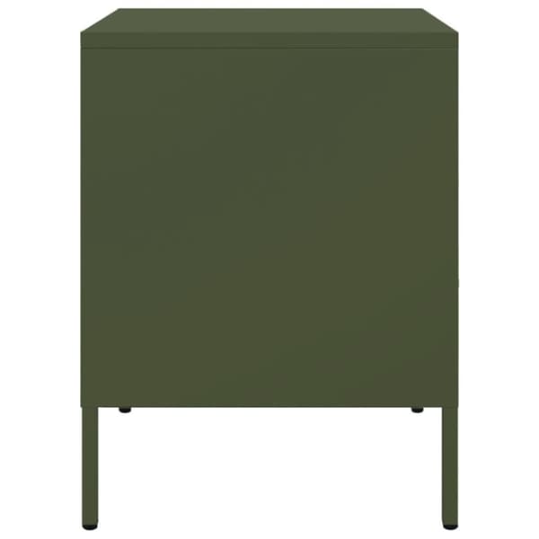 vidaXL sengeborde 2 stk. 36x39x50,5 cm stål olivengrøn
