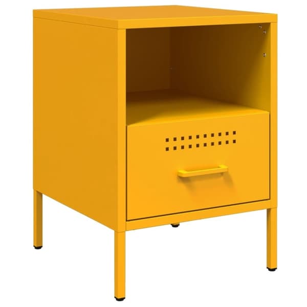 vidaXL Yöpöydät 2 kpl sinapinkeltainen 36x39x50,5 cm teräs