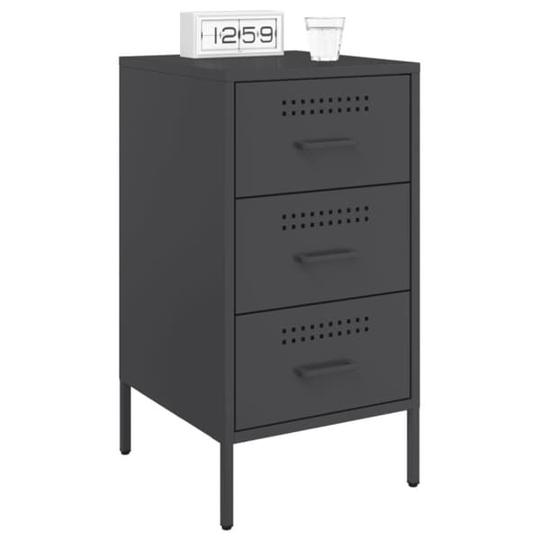 vidaXL Yöpöydät 2 kpl musta 36x39x68 cm teräs