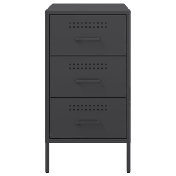 vidaXL Yöpöydät 2 kpl musta 36x39x68 cm teräs