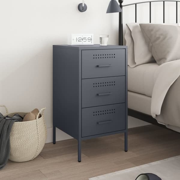 vidaXL sengebord 36x39x68 cm stål antracitgrå