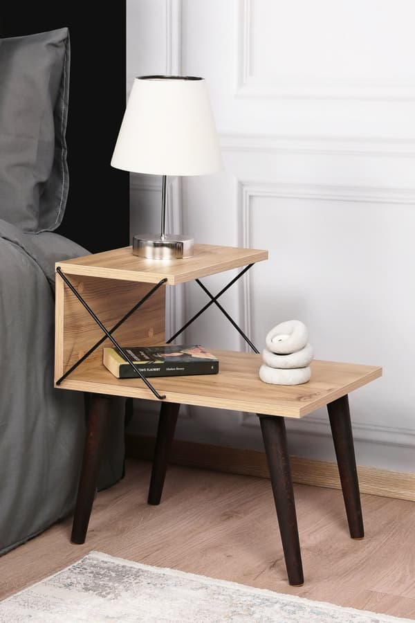 Chic Home Cristen yöpöytä L50xS40xK55 cm, ruskea/tummanruskea