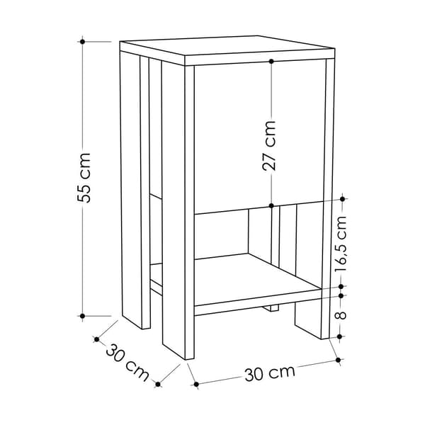 Chic Home Elma yöpöytä L30xS30xK55 cm, antrasiitti