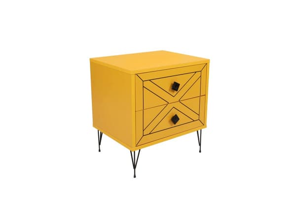 Chic Home Luona yöpöytä laatikoilla L50xS40xK55 cm, keltainen