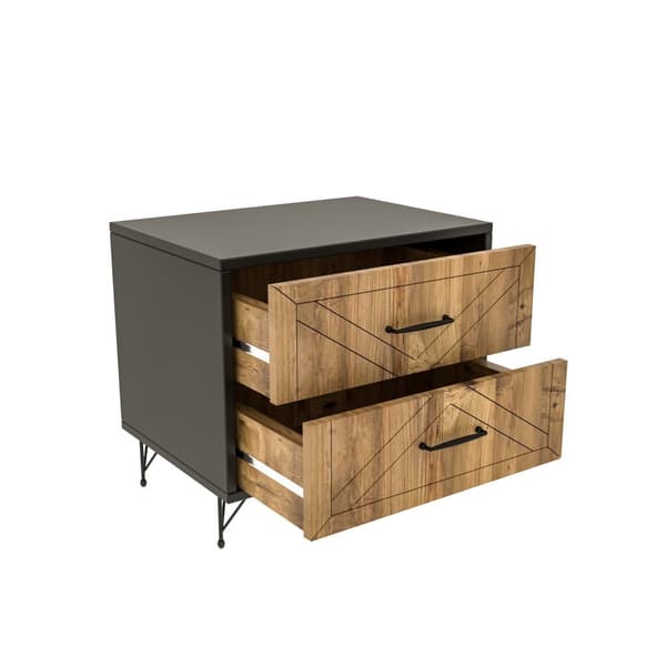 Chic Home Luona yöpöytä laatikoilla L50xS40xK55 cm, ruskea/antrasiitti