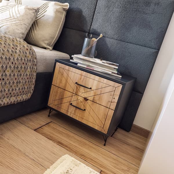 Chic Home Luona yöpöytä laatikoilla L50xS40xK55 cm, ruskea/antrasiitti
