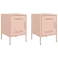 Miniatyrbilde 3 av 11: vidaXL Nattbord 2 stk rosa 36x39x50,5 cm stål