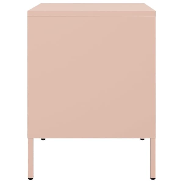 vidaXL Nattbord 2 stk rosa 36x39x50,5 cm stål