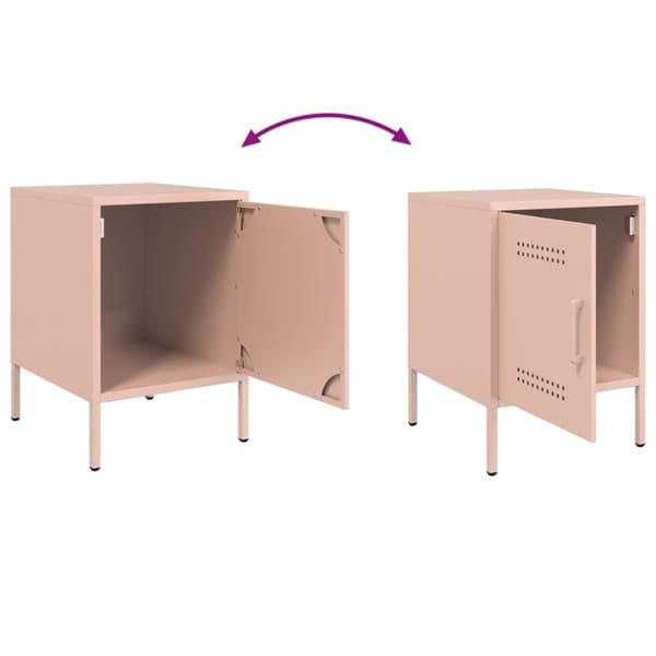 vidaXL Nattbord 2 stk rosa 36x39x50,5 cm stål