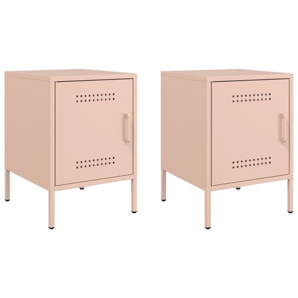 vidaXL Nattbord 2 stk rosa 36x39x50,5 cm stål
