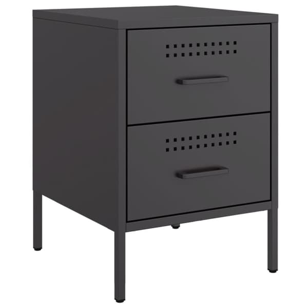 vidaXL Yöpöydät 2 kpl musta 36x39x50,5 cm teräs