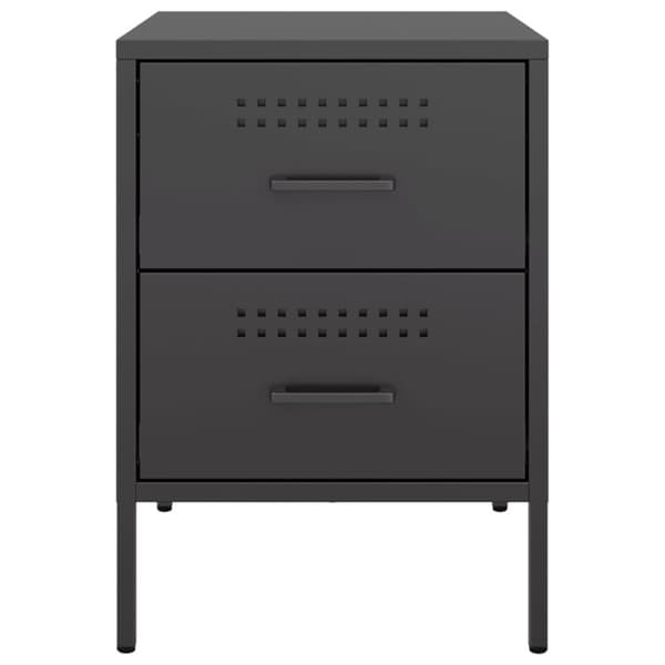 vidaXL Yöpöydät 2 kpl musta 36x39x50,5 cm teräs