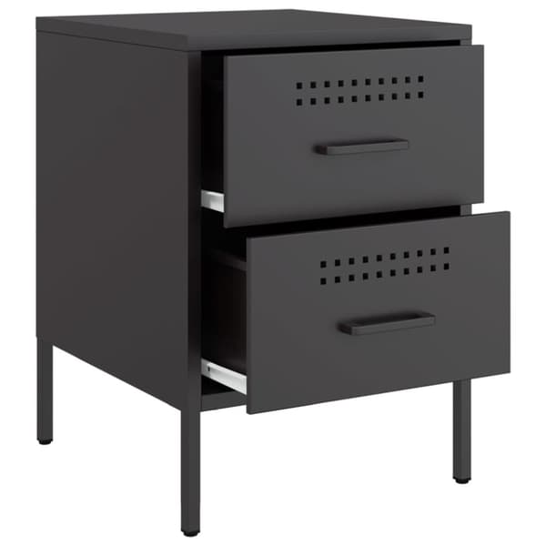 vidaXL Yöpöydät 2 kpl musta 36x39x50,5 cm teräs