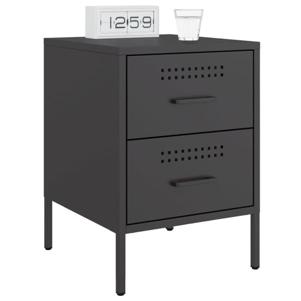 vidaXL Nattbord 2 stk svart 36x39x50,5 cm stål