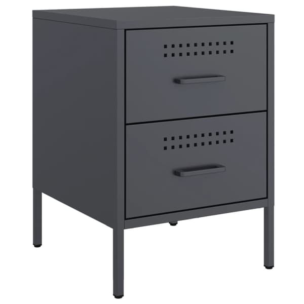 vidaXL Yöpöydät 2 kpl antrasiitti 36x39x50,5 cm teräs