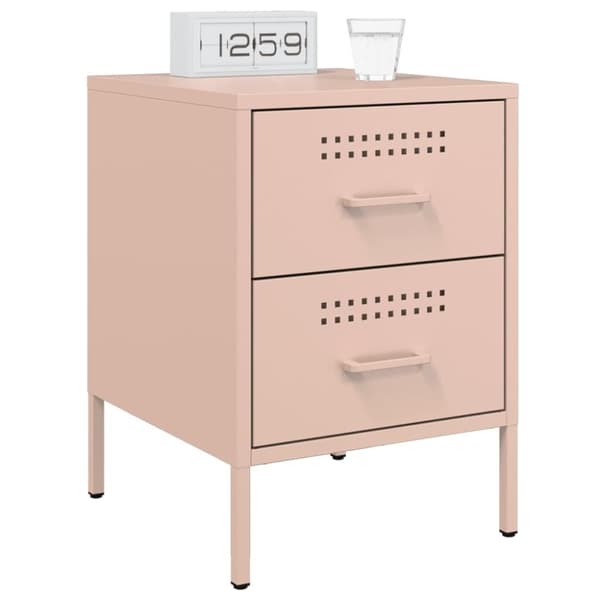 vidaXL Yöpöydät 2 kpl pinkki 36x39x50,5 cm teräs