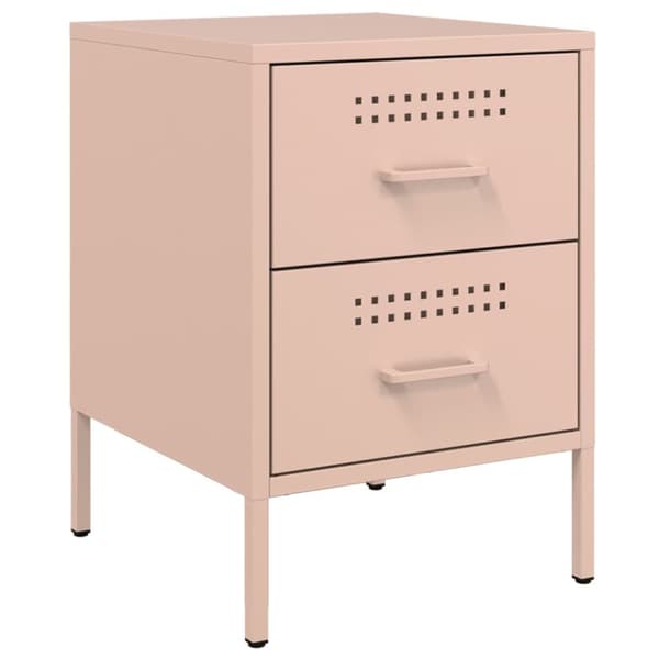 vidaXL Yöpöydät 2 kpl pinkki 36x39x50,5 cm teräs