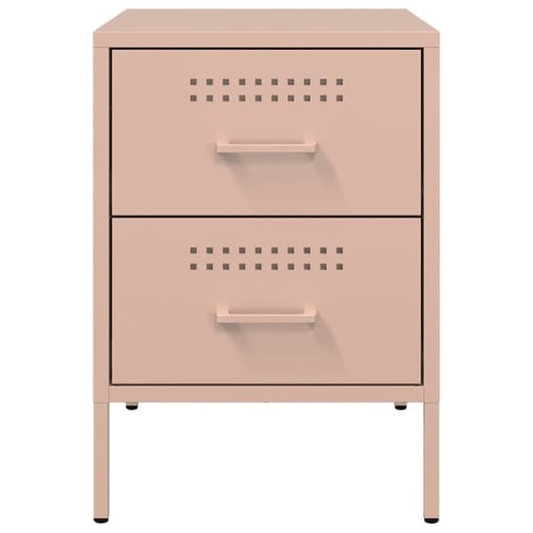vidaXL Yöpöydät 2 kpl pinkki 36x39x50,5 cm teräs