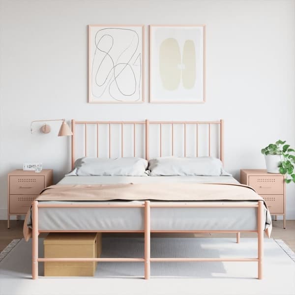 vidaXL Yöpöydät 2 kpl pinkki 36x39x50,5 cm teräs