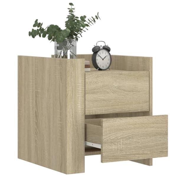 vidaXL Nattbord 2 stk sonoma eik 45x50x50 cm konstruert tre